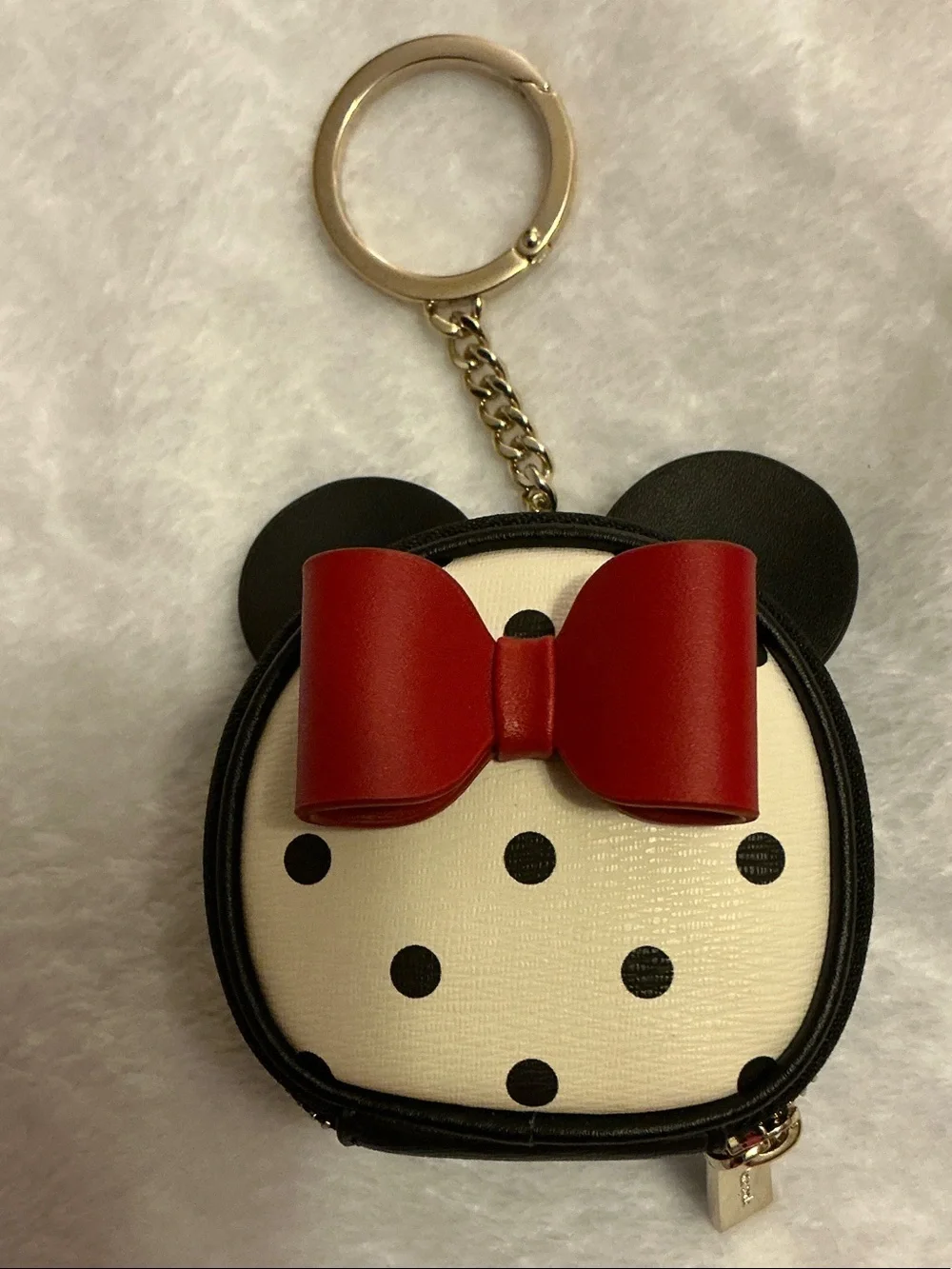 Kate Spade x Disney Novelty Polka Dot Minnie Mouse Coin Purse Key Holder. NWT’s
